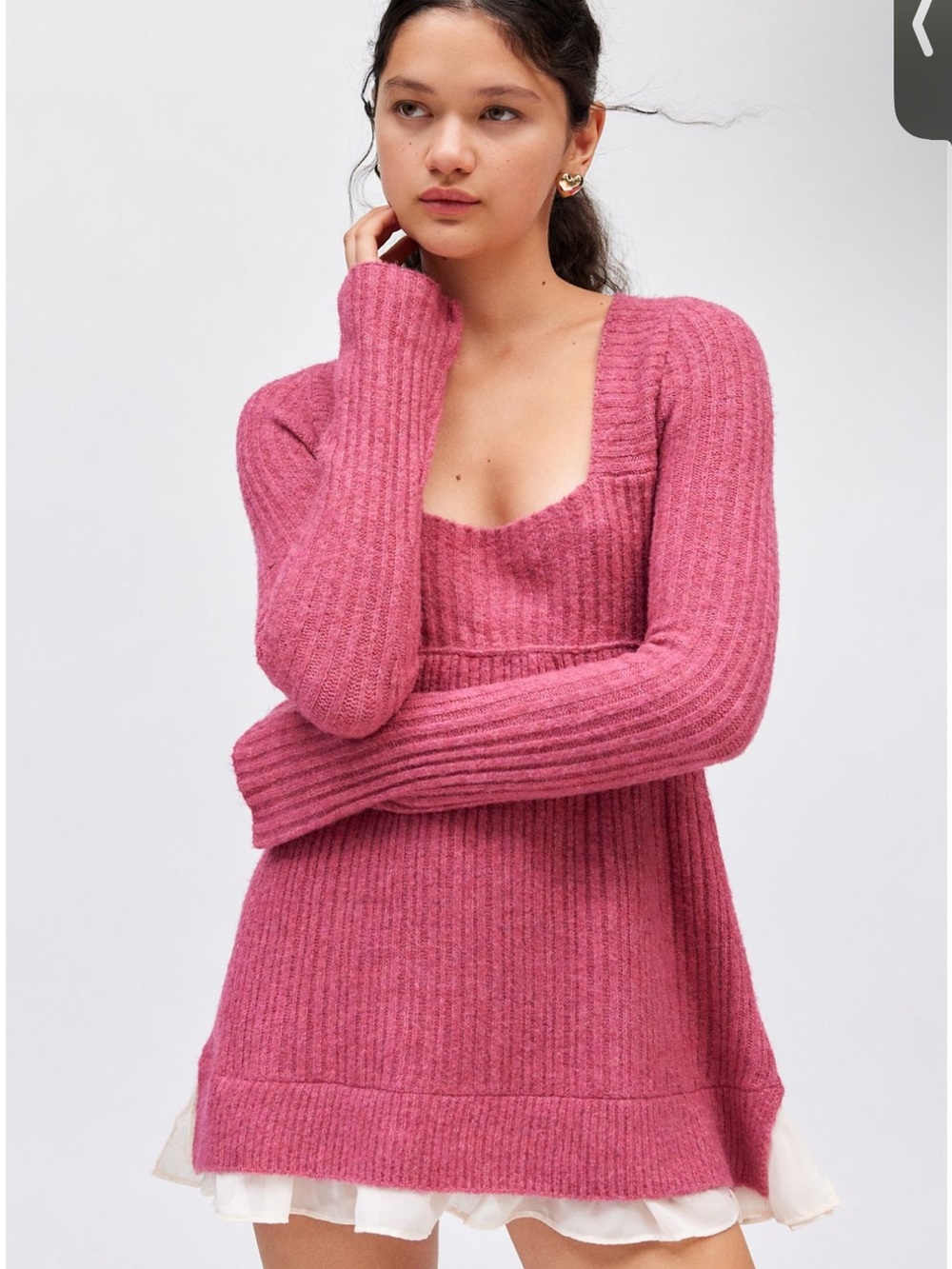urban outfitters kimchi blue ruffle baby doll sweater